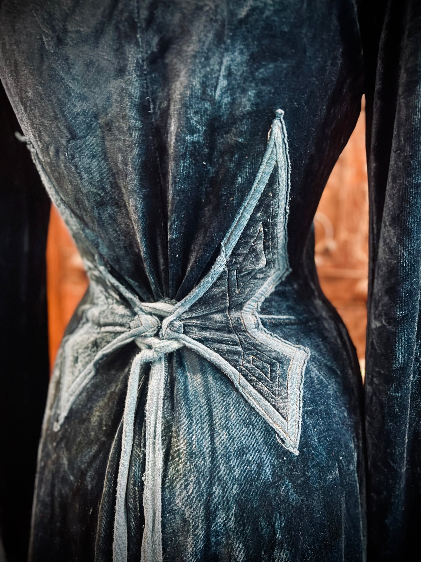 Blue Greenwood Dress in velour