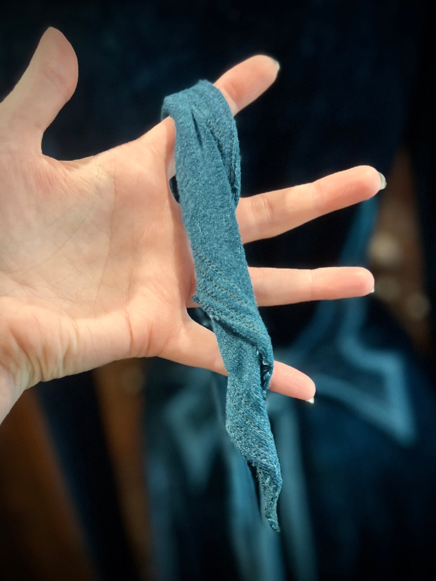 Blue Greenwood Dress in velour