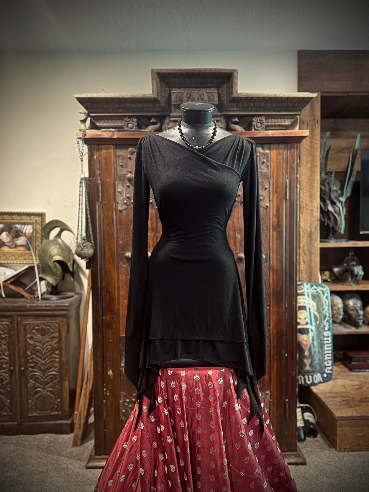 Black lace up River Tunic