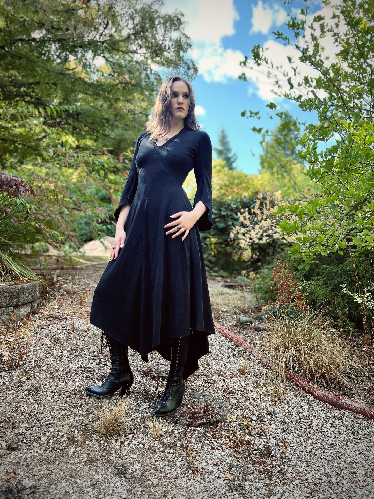 MADE TO ORDER  Queen of Diamonds Dress with Bell Sleeves