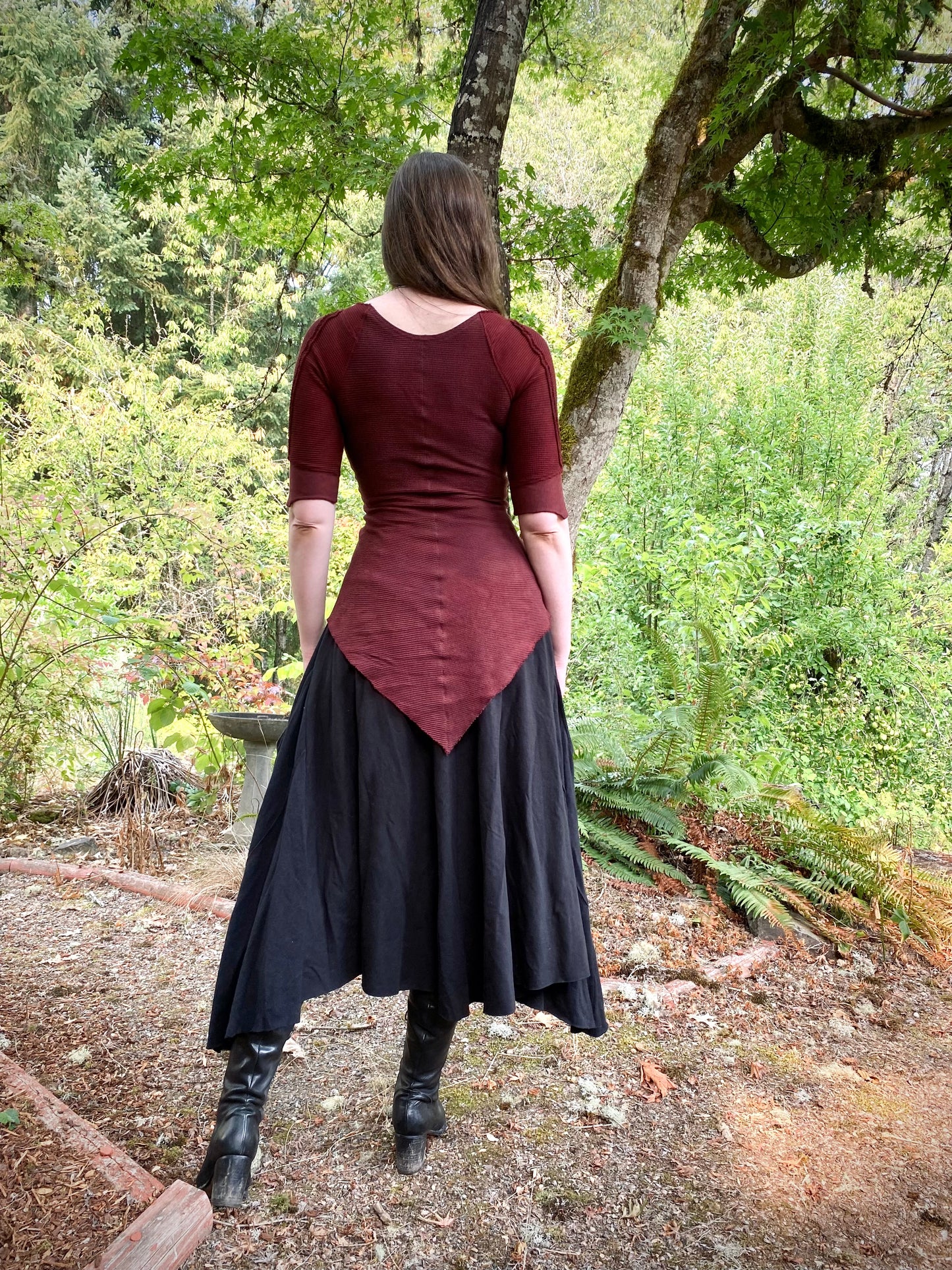 OOAK Short sleeved Willow top in red