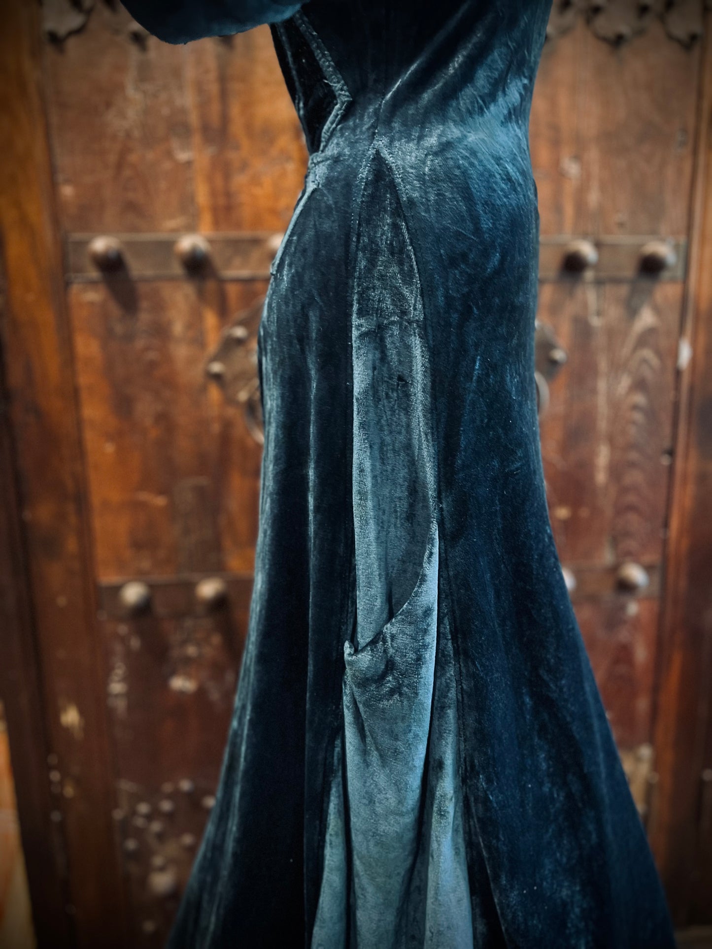 Blue Greenwood Dress in velour