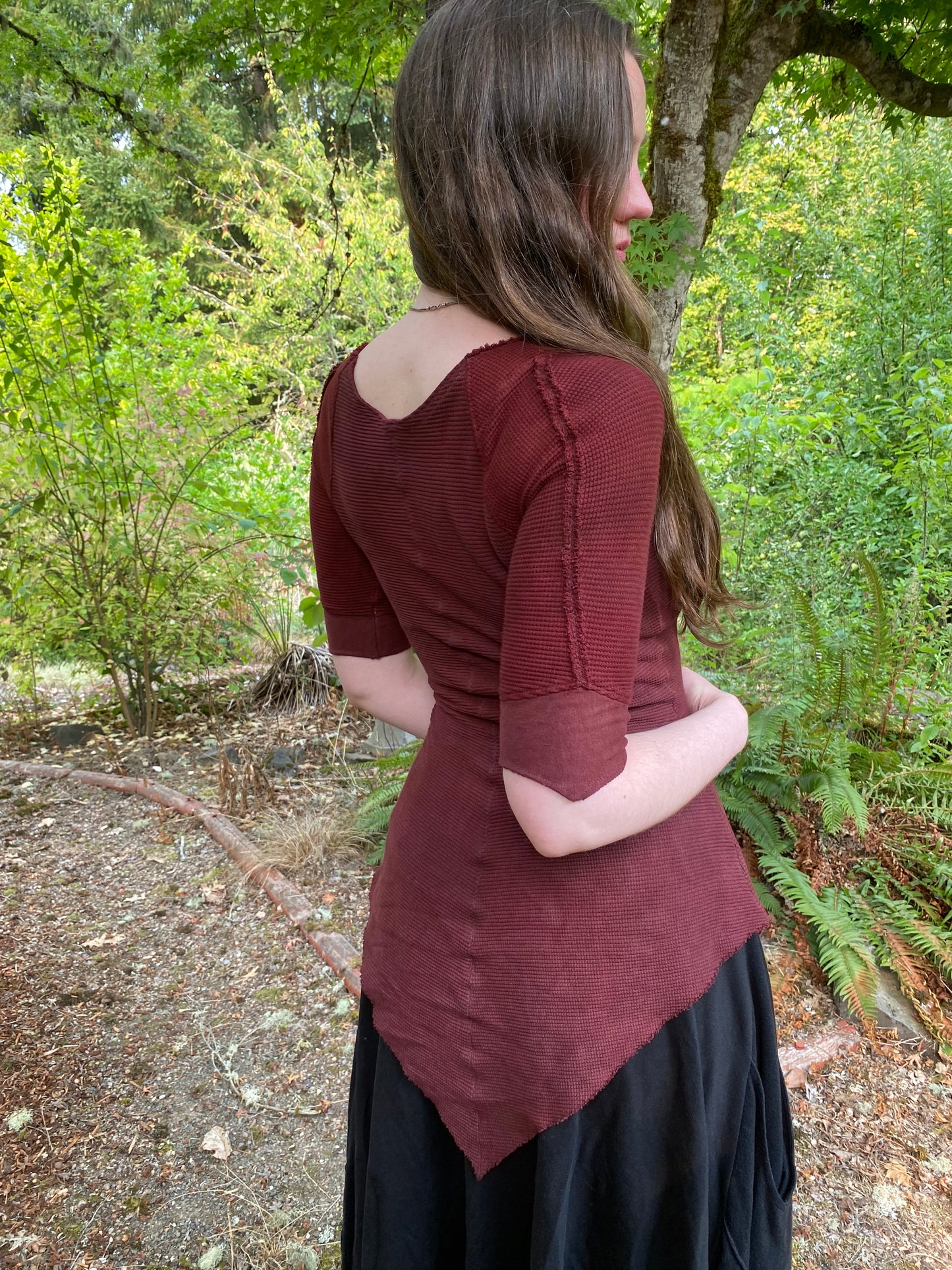 OOAK Short sleeved Willow top in red