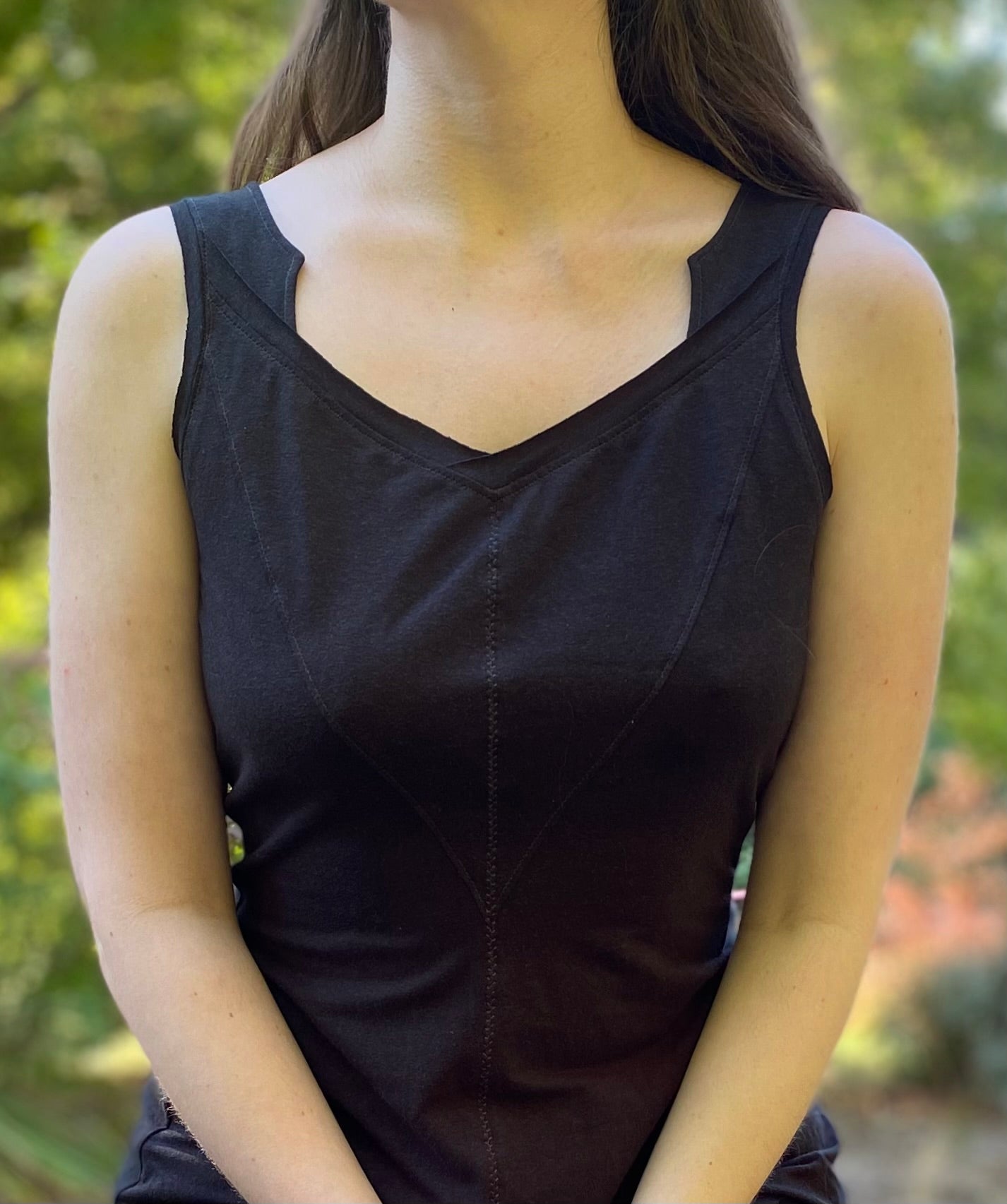 Made To Order Sleeveless Wide Keyhole Neck