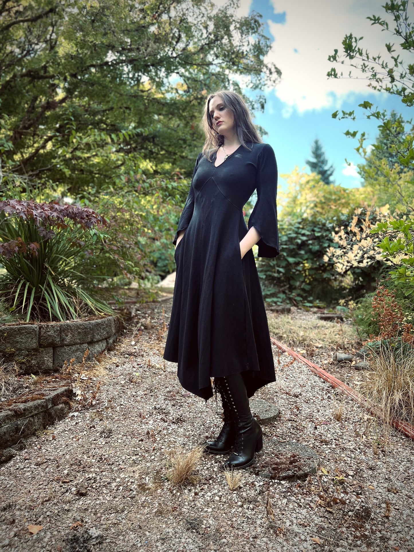 MADE TO ORDER  Queen of Diamonds Dress with Bell Sleeves