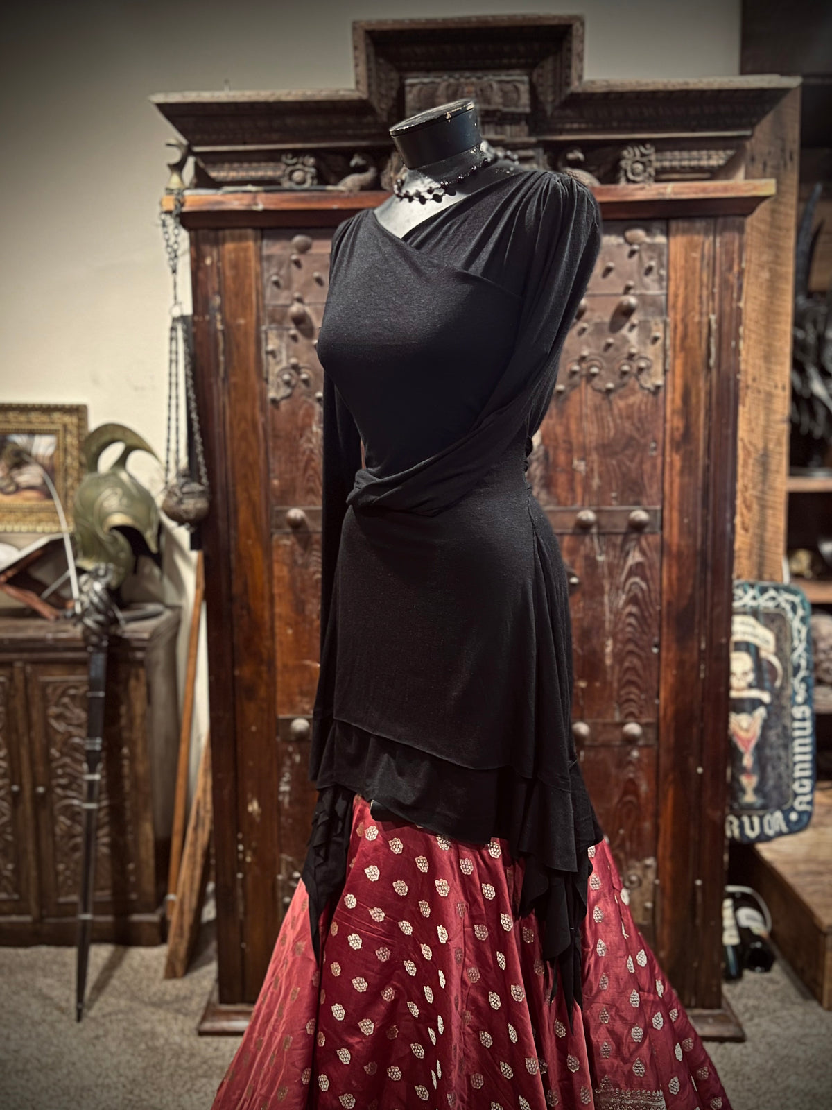 Black lace up River Tunic