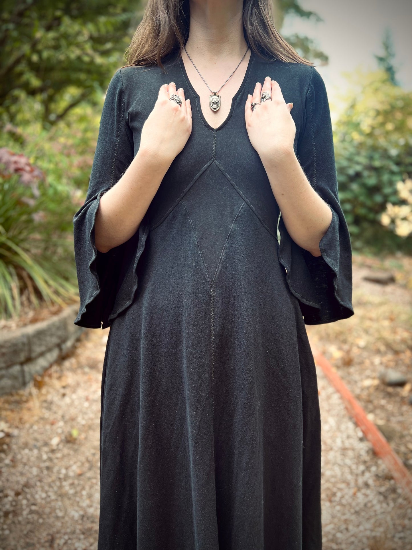 MADE TO ORDER  Queen of Diamonds Dress with Bell Sleeves