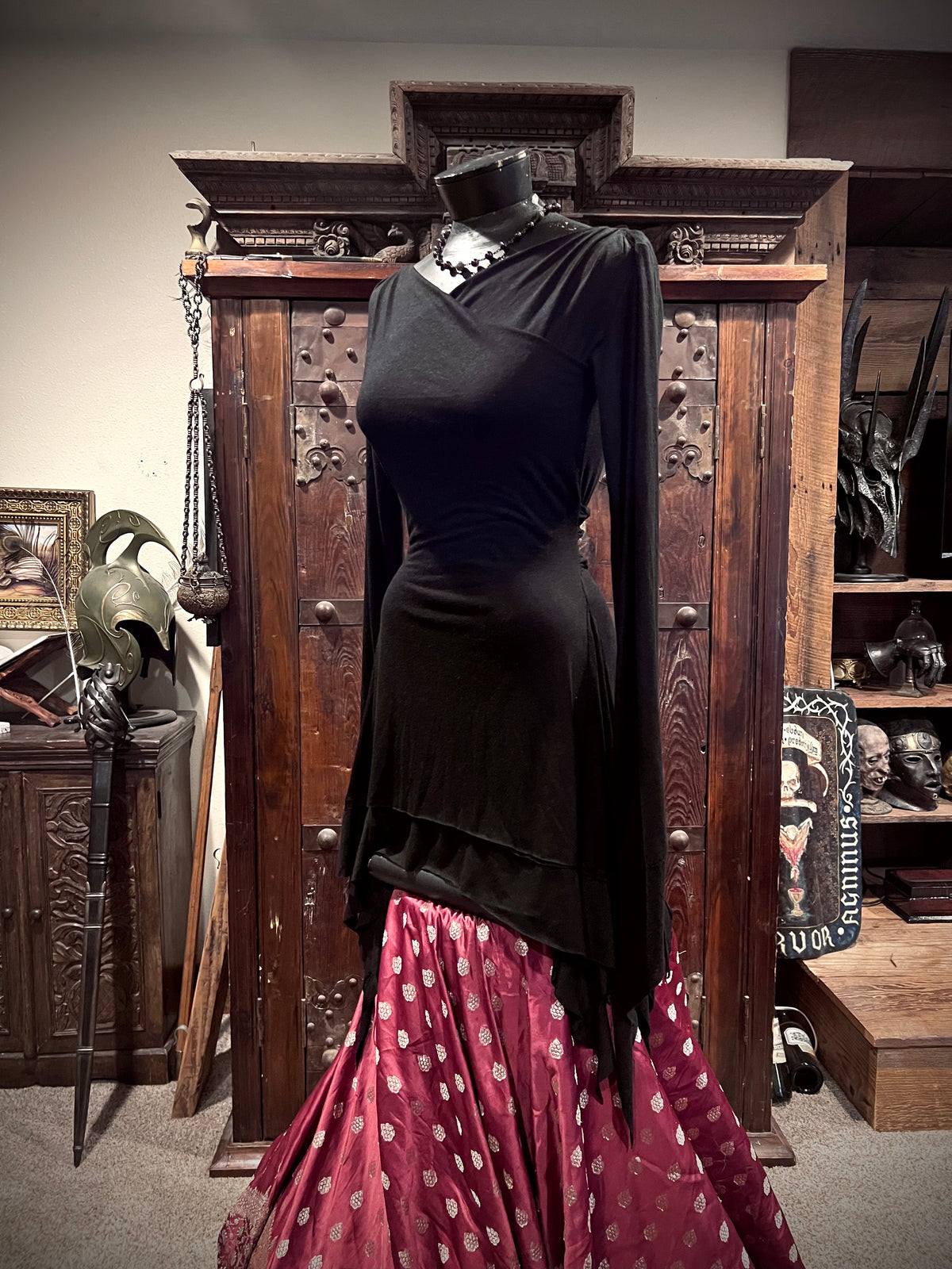 Black lace up River Tunic