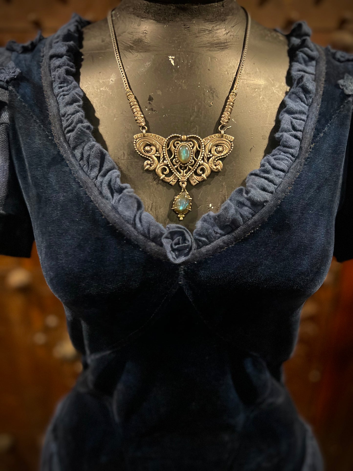 Blue princess velour lace up