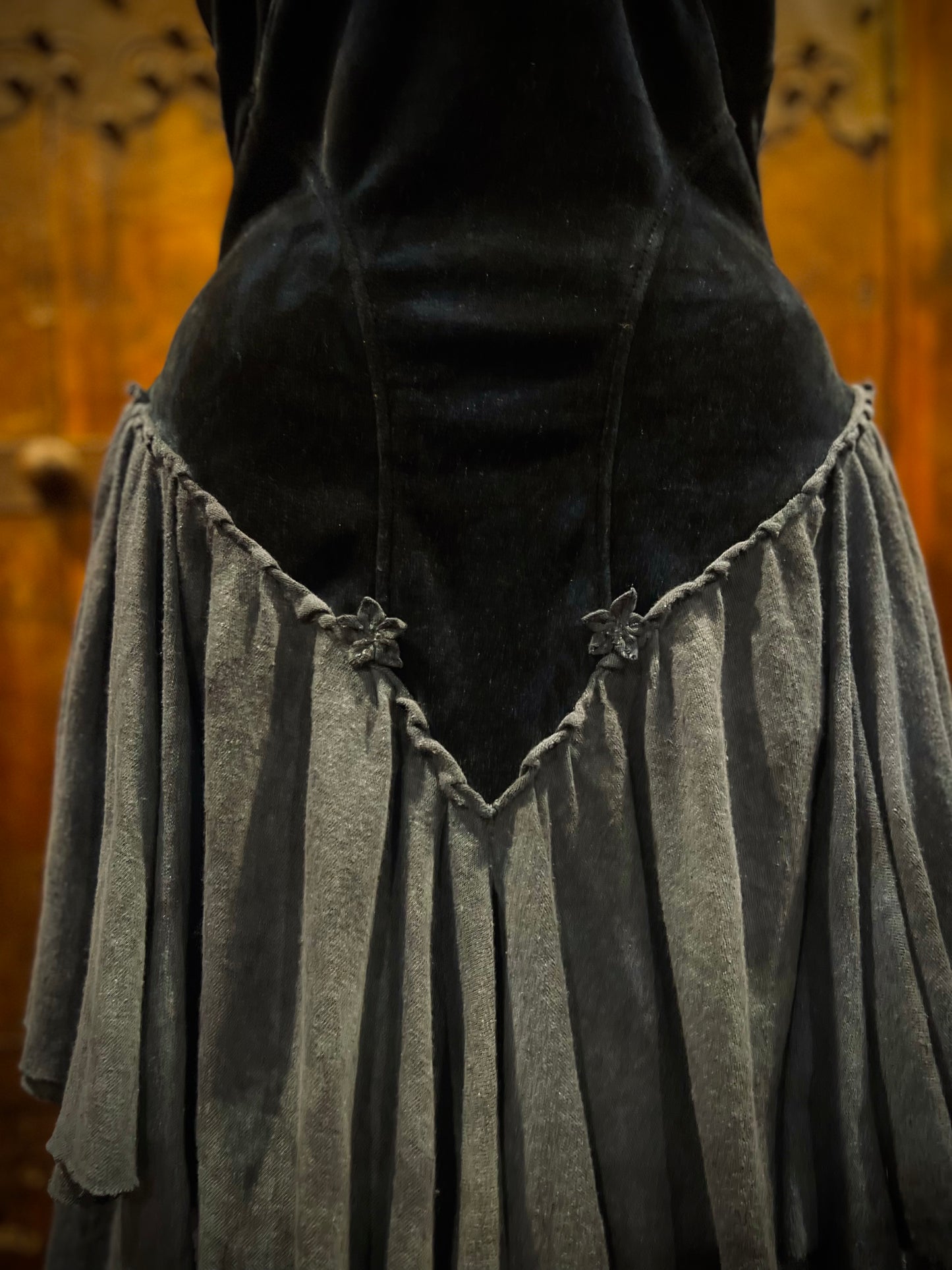 Blue princess velour lace up