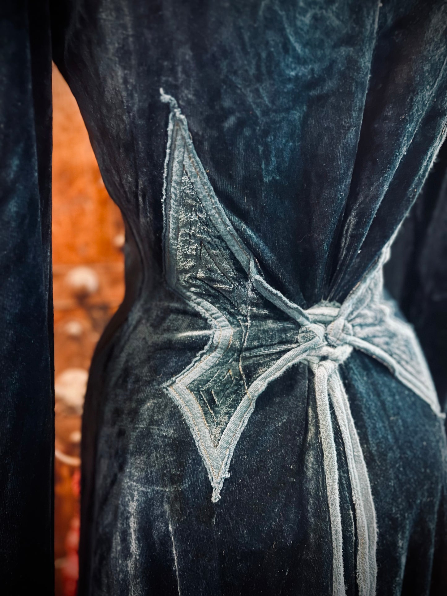 Blue Greenwood Dress in velour