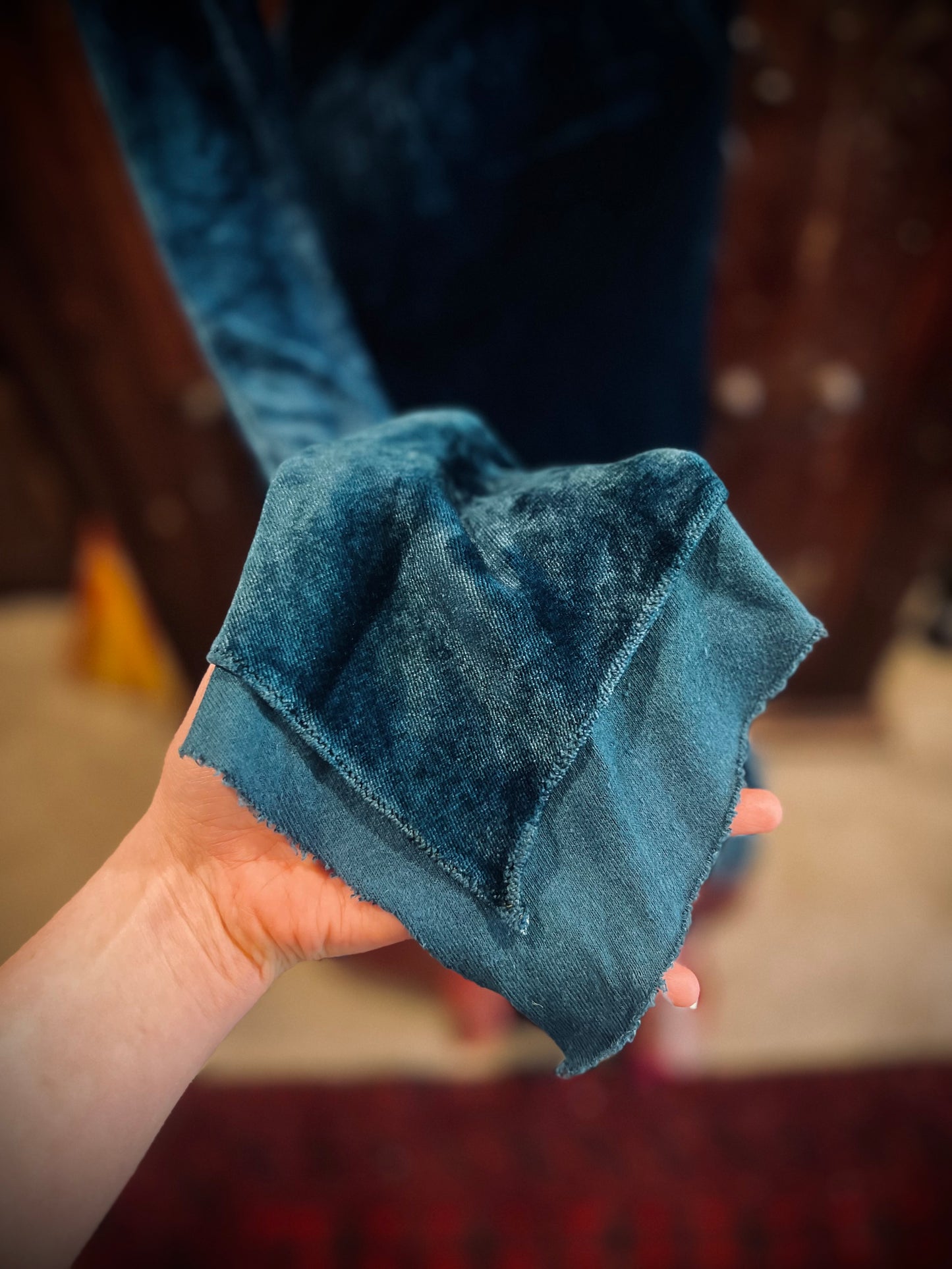 Blue Greenwood Dress in velour