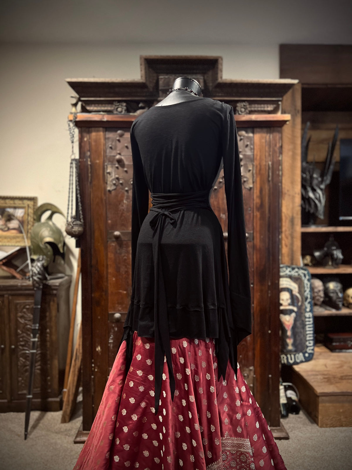 Black lace up River Tunic