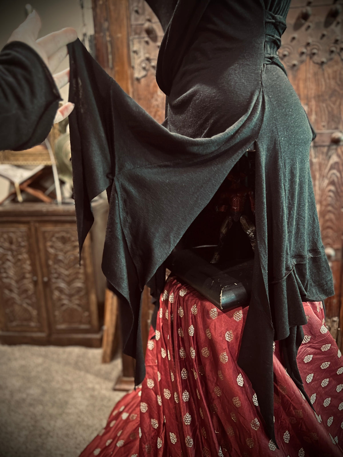 Black lace up River Tunic