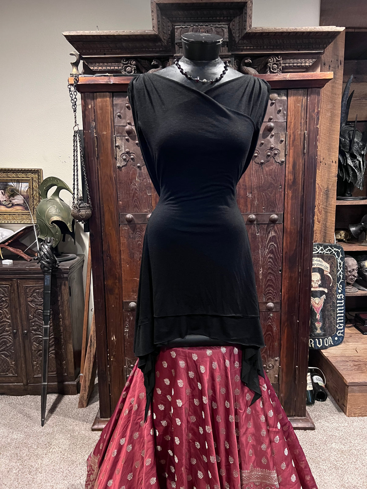 Black lace up River Tunic