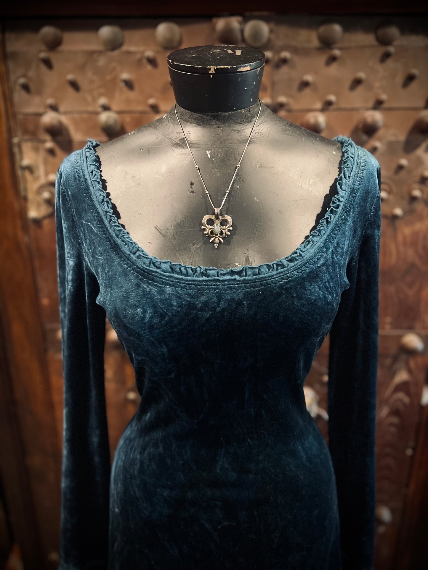 Blue Greenwood Dress in velour