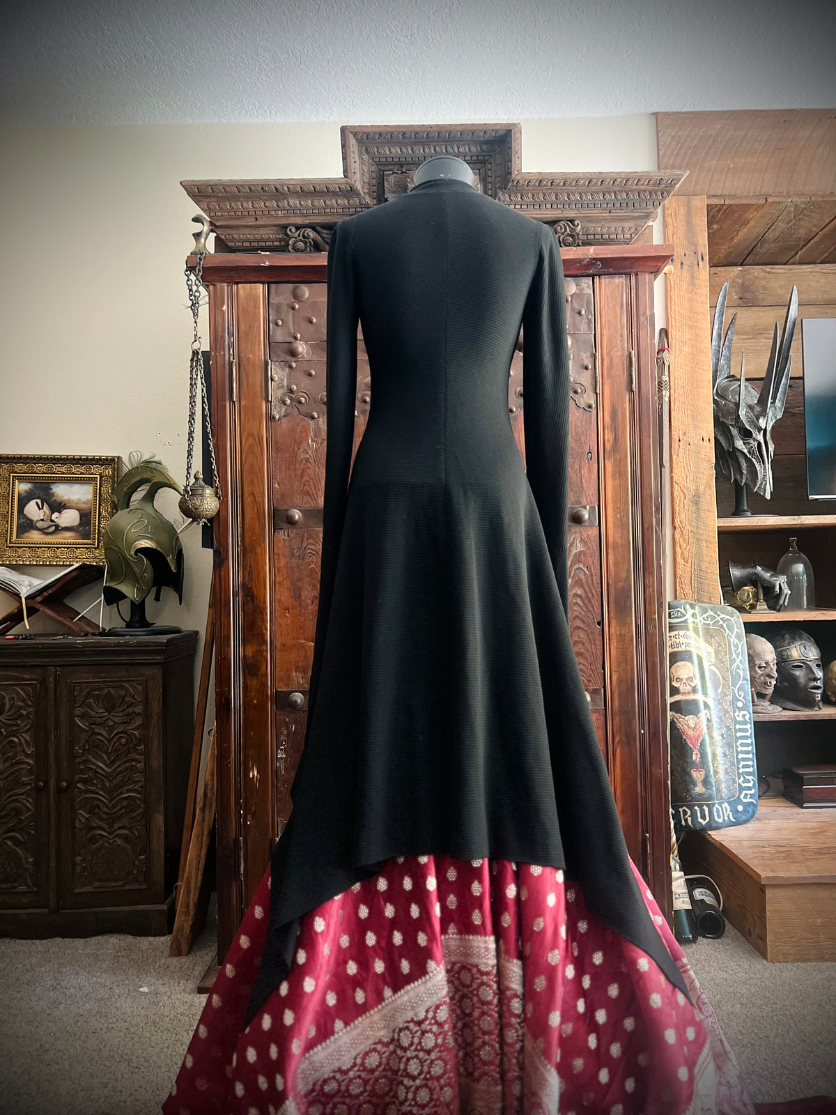 Rachel Dress in Black Waffle