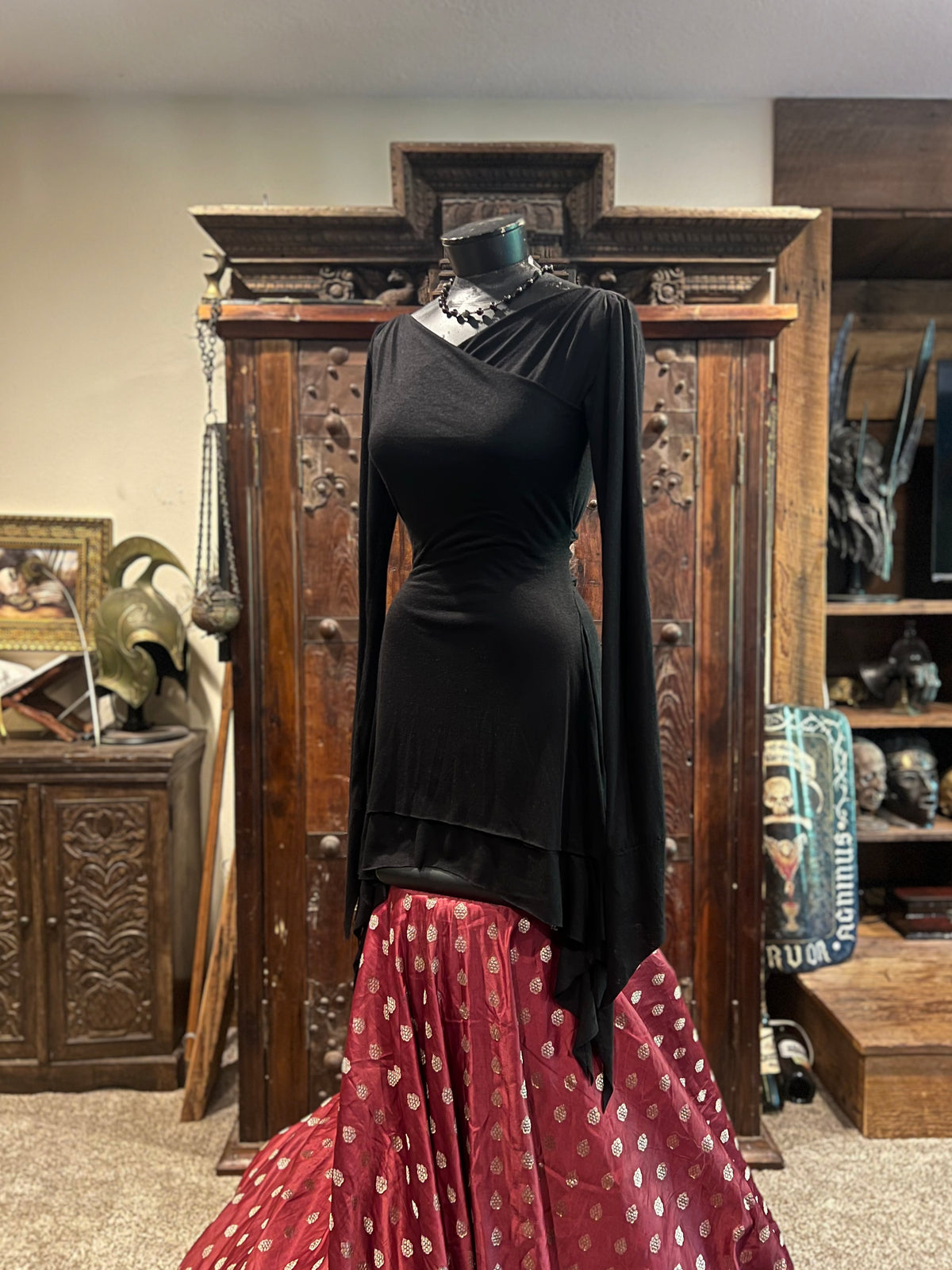 Black lace up River Tunic