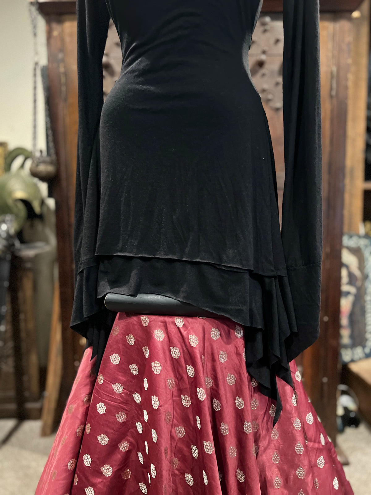 Black lace up River Tunic