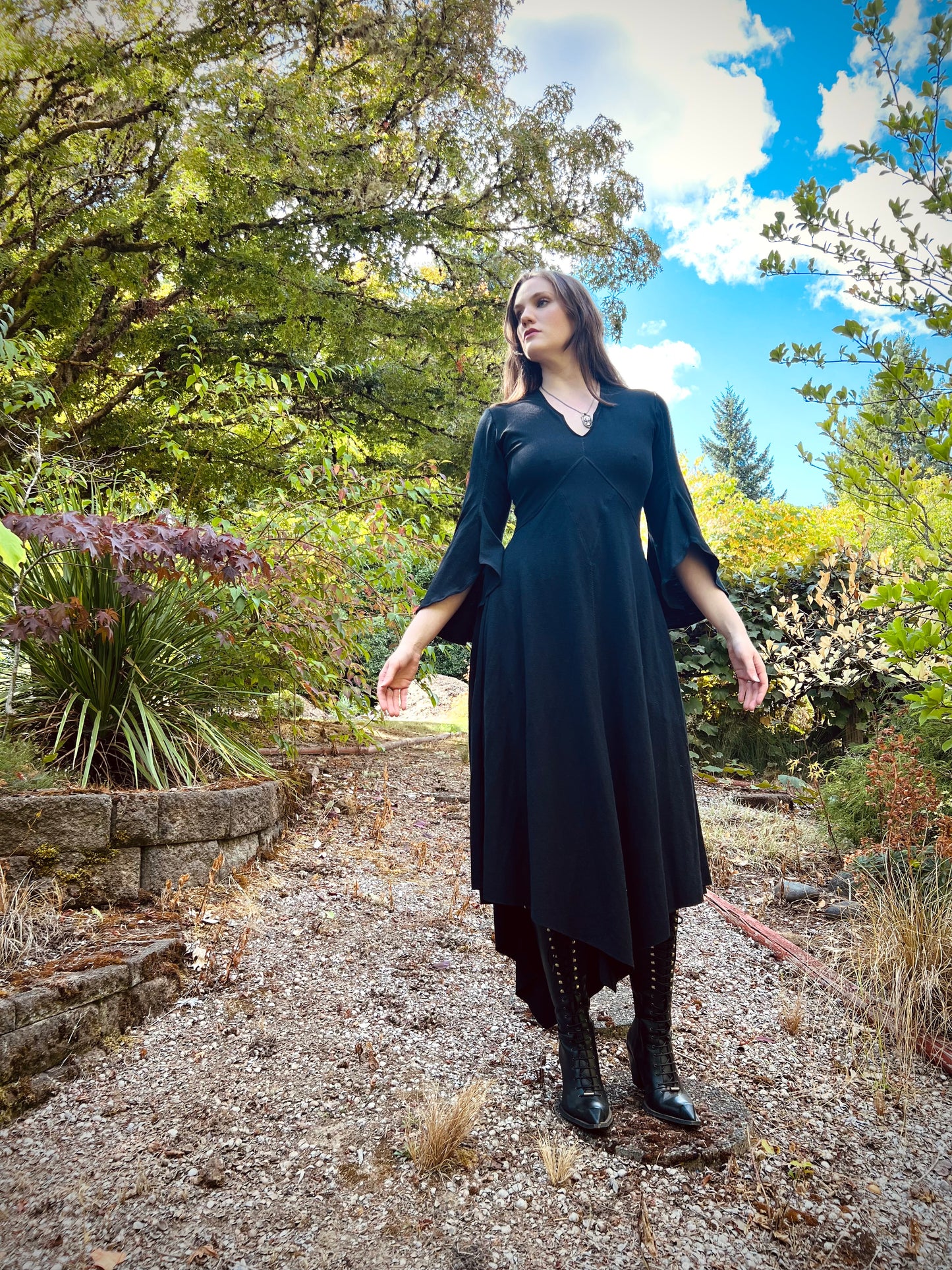 MADE TO ORDER  Queen of Diamonds Dress with Bell Sleeves