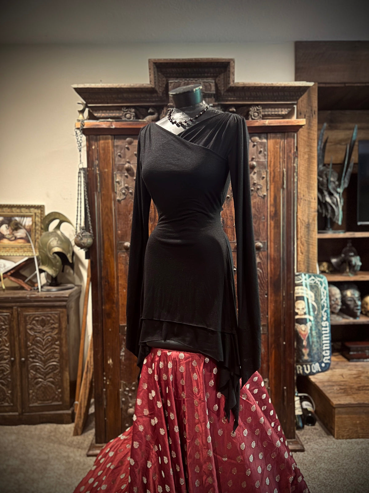 Black lace up River Tunic