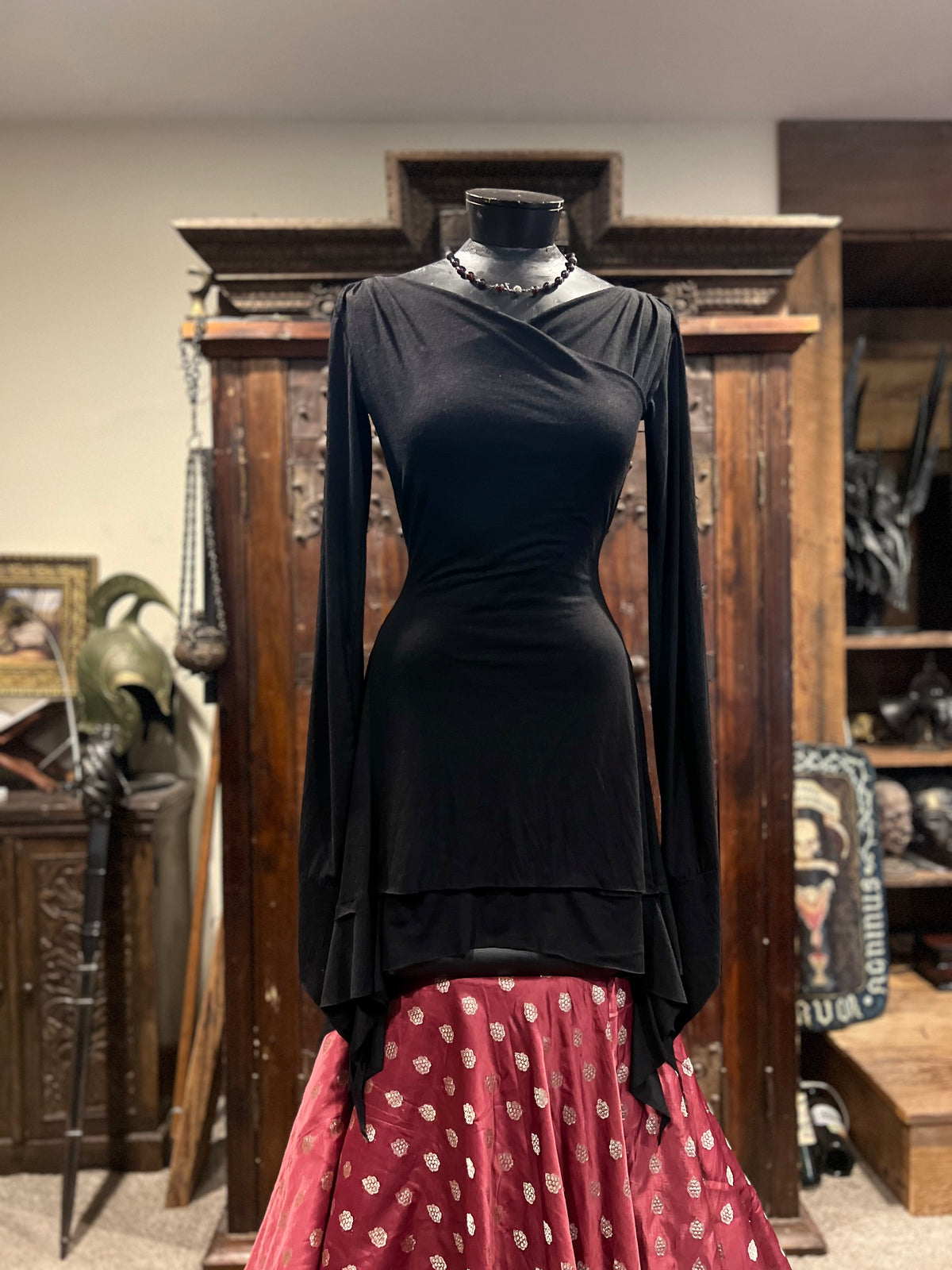 Black lace up River Tunic