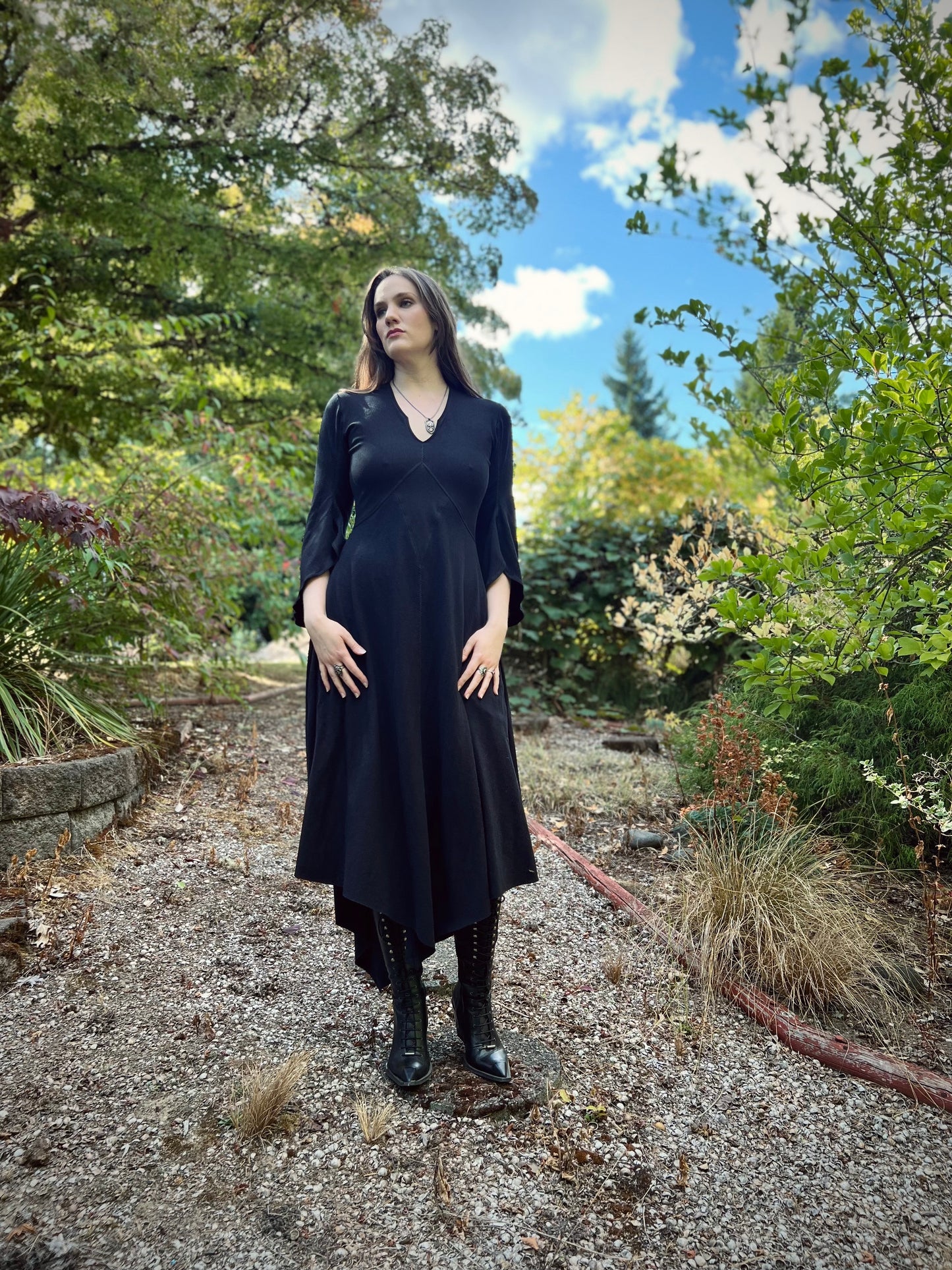 MADE TO ORDER  Queen of Diamonds Dress with Bell Sleeves